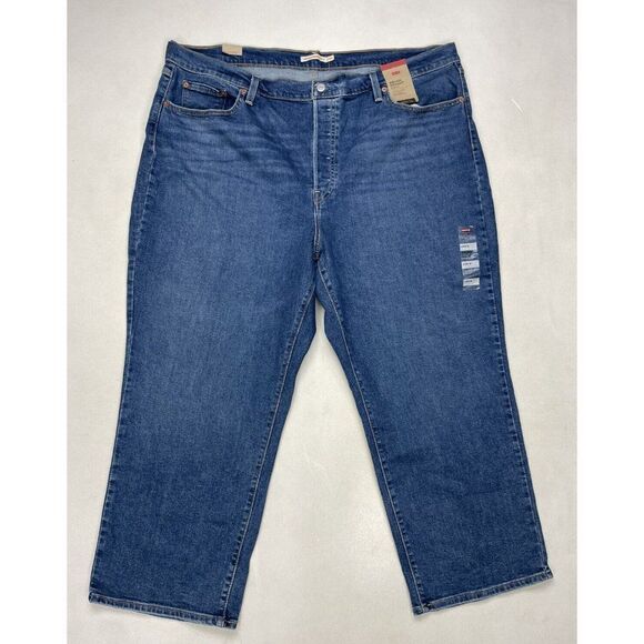 Levi’s Ribcage Straight Ankle Denim Jeans Women Plus Size 24 Blue NWT - Picture 1 of 10